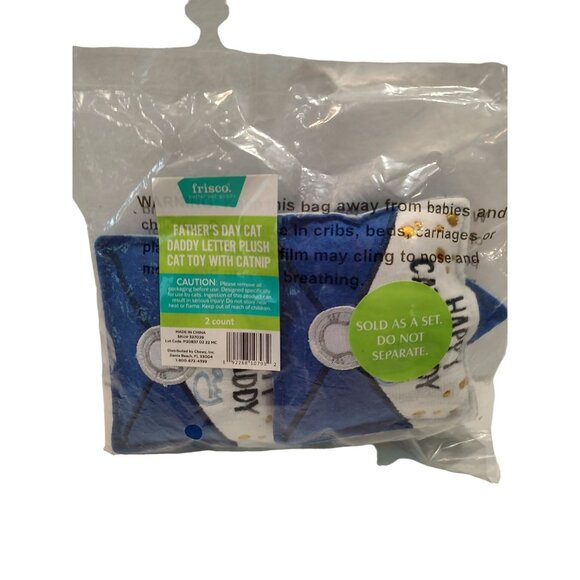 Father's Day Cat Daddy Letter Plush Cat Toy With Catnip By Frisco - Picture 7 of 14